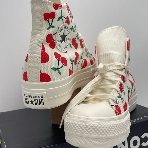 Converse WMNS CTAS LIFT HI
EGRET/RED/GREEN Cherry A08096C Platforms Sneakers - Picture 8 of 16